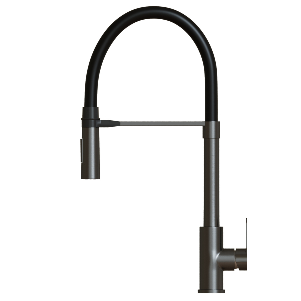 Смеситель для кухни 35k MIXLINE MLSS-0402BL черный гибкий излив магнит, п/гайку ЧЕРНЫЙ ГРАФИТ