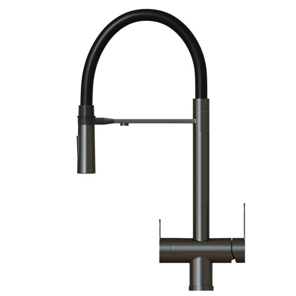 Смеситель для кухни 35k MIXLINE MLSS-0401BL черный гиб. излив магнит, подкл.к фильтру, ЧЕРНЫЙ ГРАФИТ